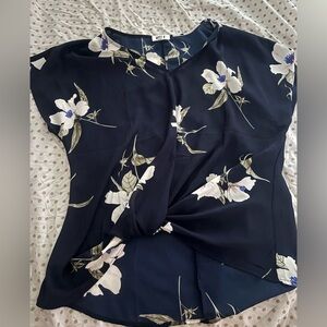 Navy Floral Women's Blouse